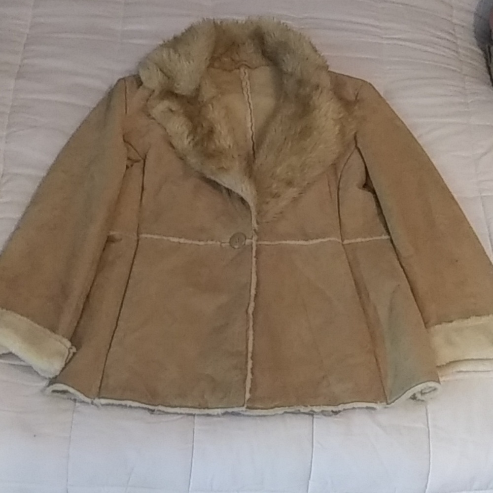 New York & Company tan suede coat